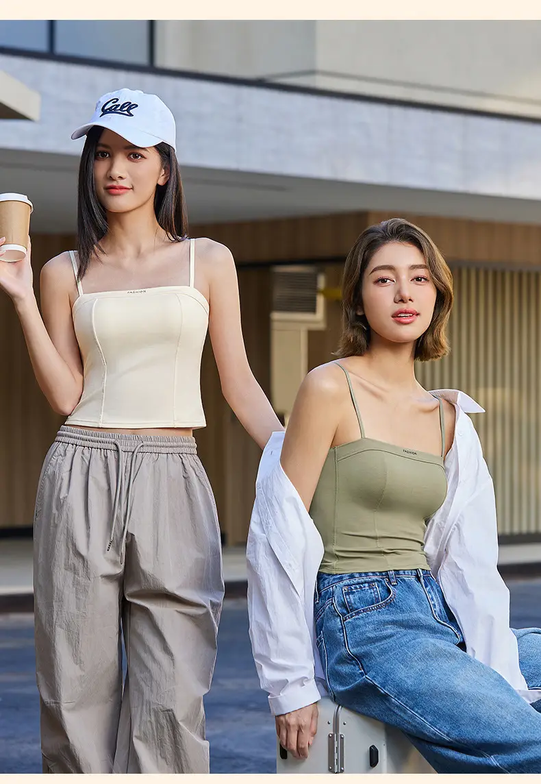Women's High-Elasticity Camisole Tank Top with Chest Pad — feature 17