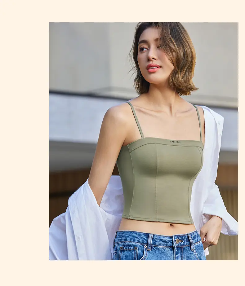 Women's High-Elasticity Camisole Tank Top with Chest Pad — feature 18