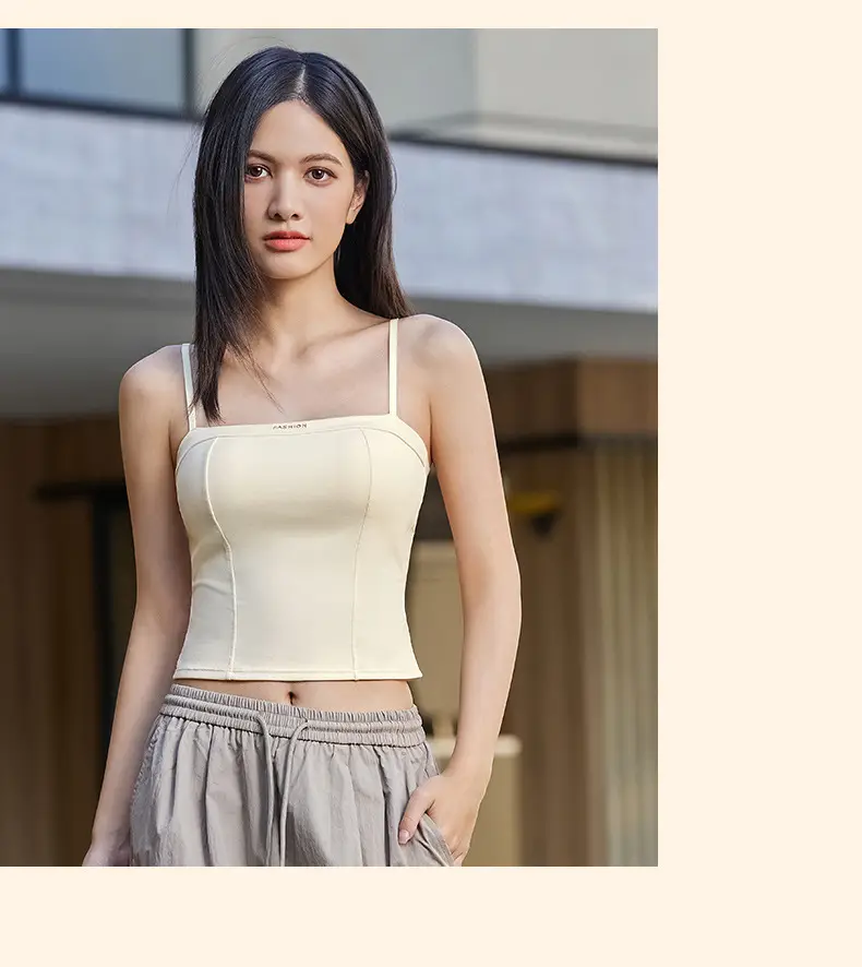 Women's High-Elasticity Camisole Tank Top with Chest Pad — feature 19