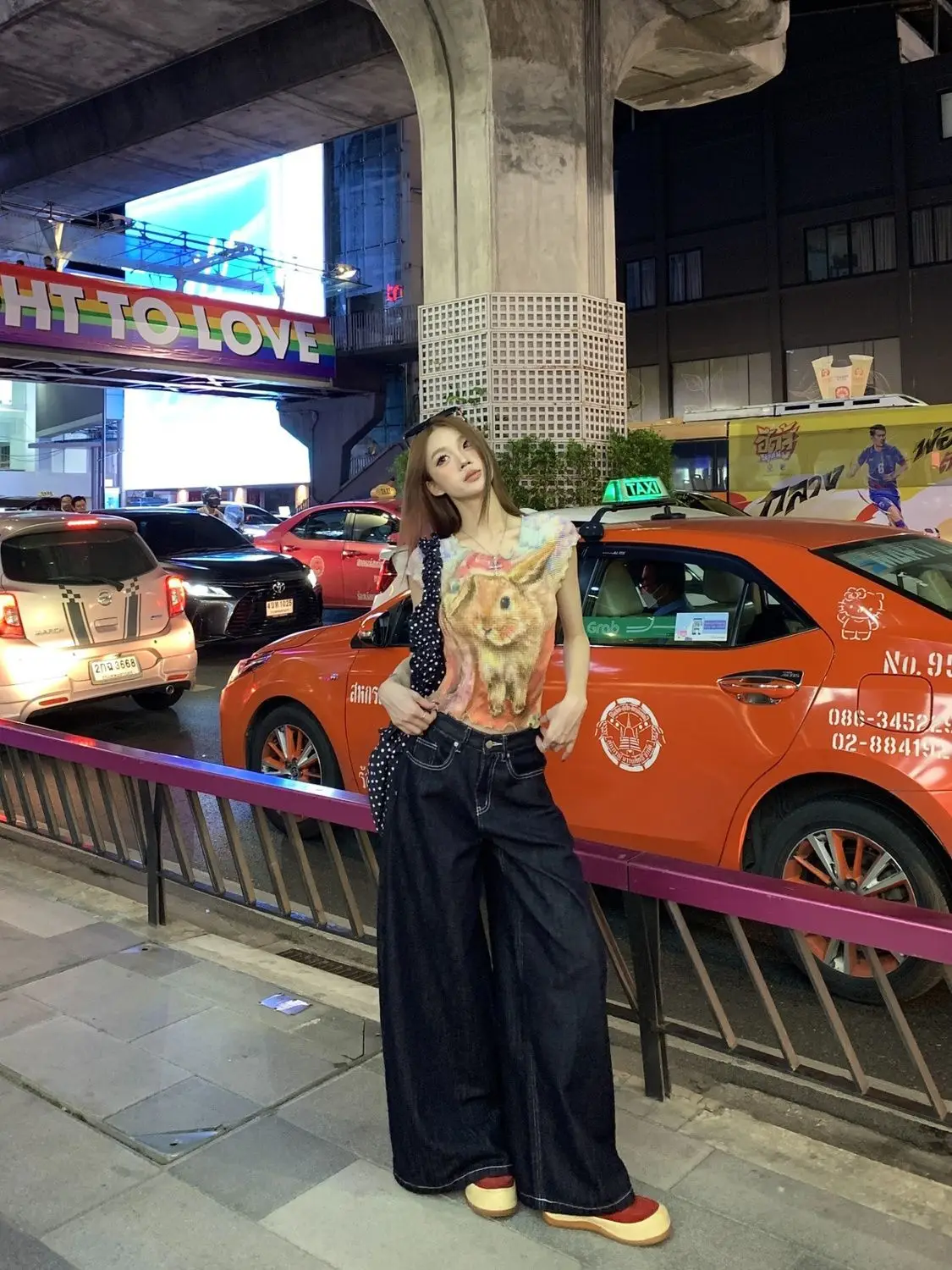 Women Dark Blue Wide Leg Denim Pants Korean Style — feature 10