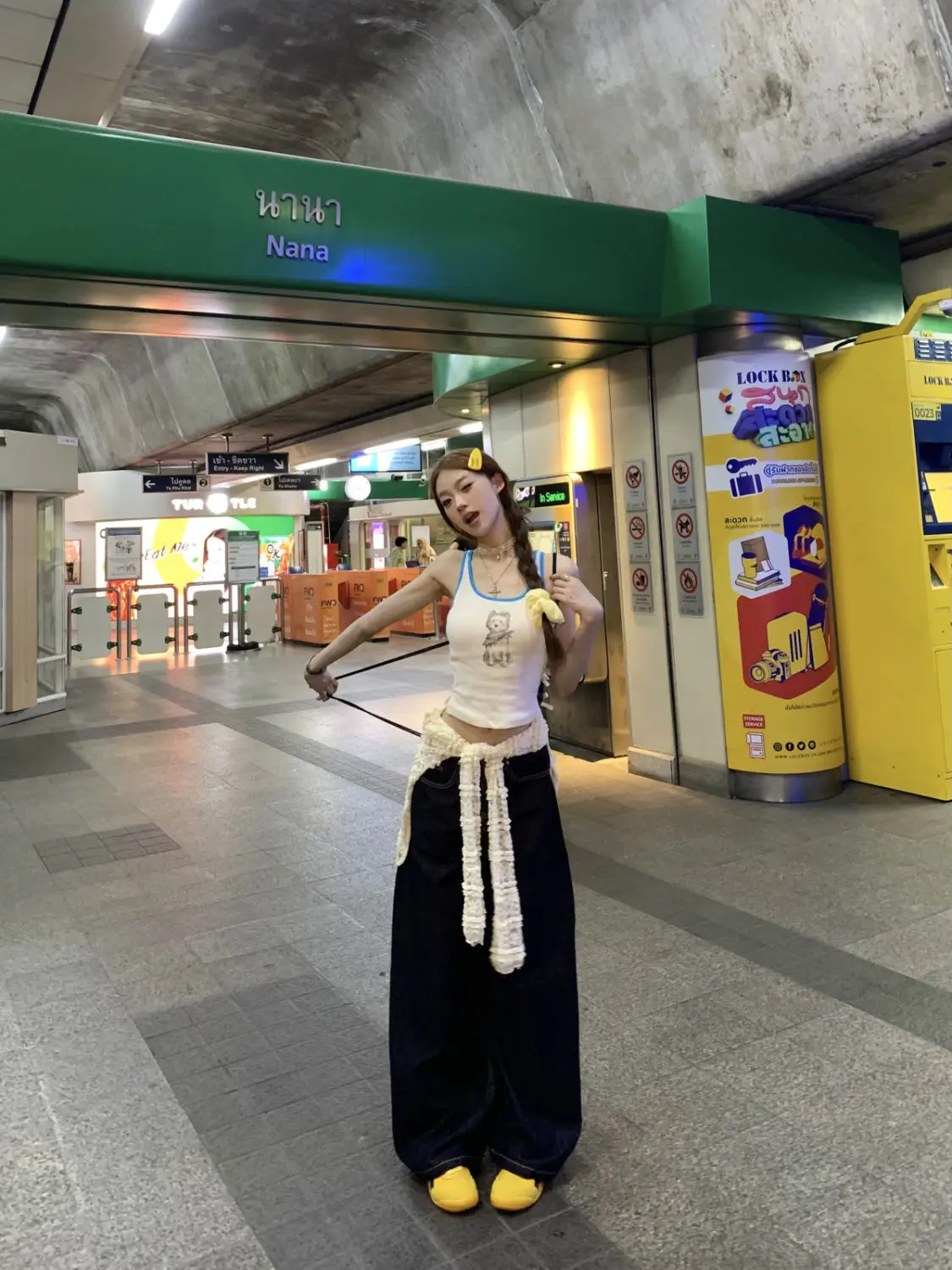 Women Dark Blue Wide Leg Denim Pants Korean Style — feature 14