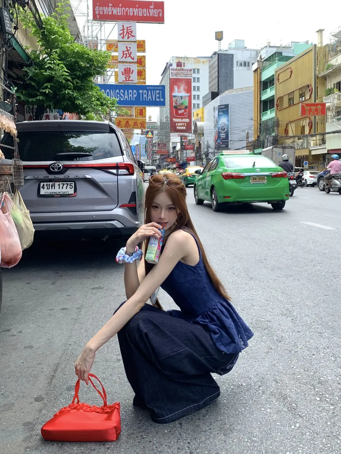 Women Dark Blue Wide Leg Denim Pants Korean Style — feature 23