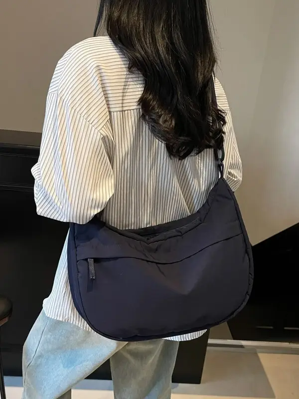 Women's Large Capacity Navy Blue Shoulder Crossbody Bag - Image 7