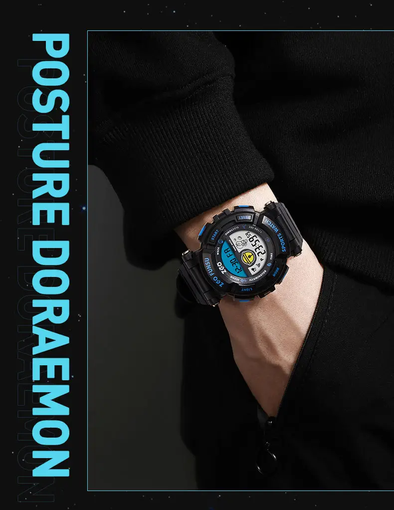 Men Waterproof Digital Sports Watch with Alarm Clock — feature 14