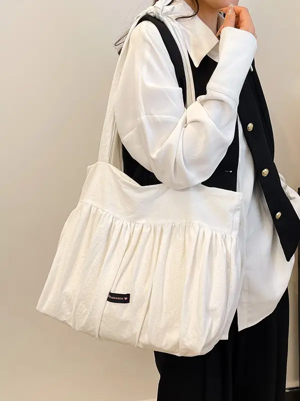 White Frilled Shoulder Bag for Women 2026 - Image 4