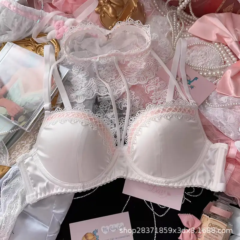 Black Lace Underwear for Women with Hanging Neck Design - Image 2