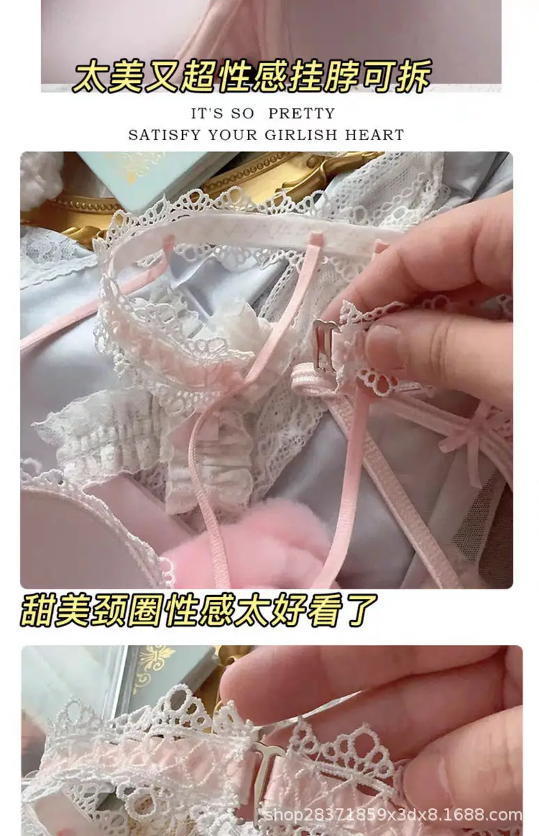 Black Lace Underwear for Women with Hanging Neck Design — feature 6