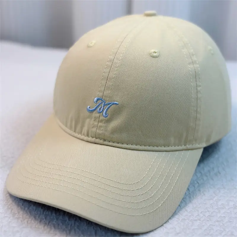 Men's Korean Style Baseball Cap Black White Embroidered