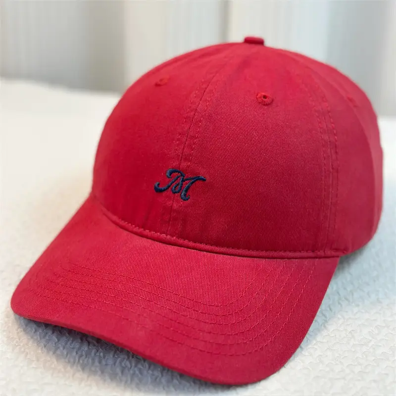 Men's Korean Style Baseball Cap Black White Embroidered