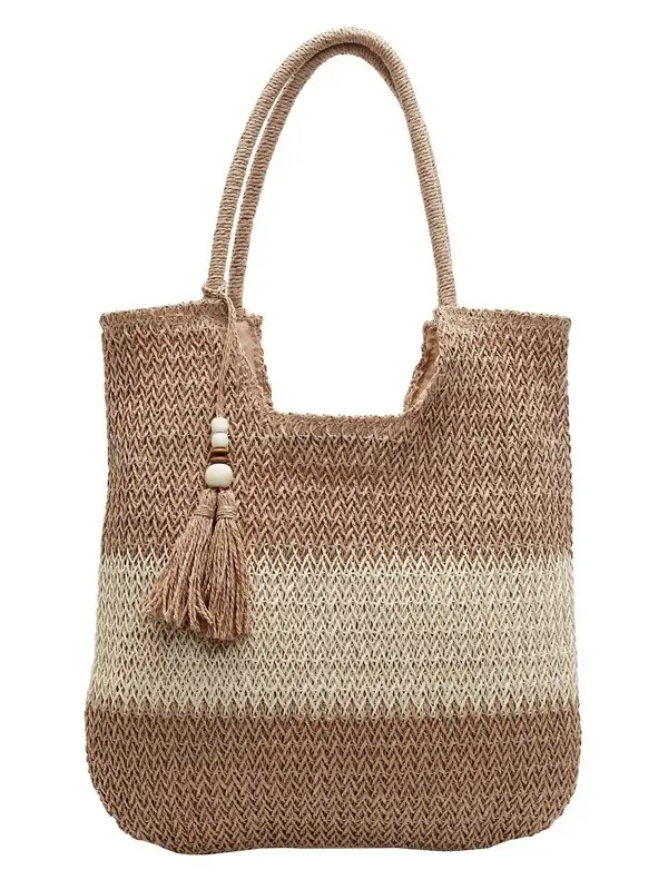 Women Woven Straw Shoulder Bag Large Capacity Summer Beach Tote - Image 7