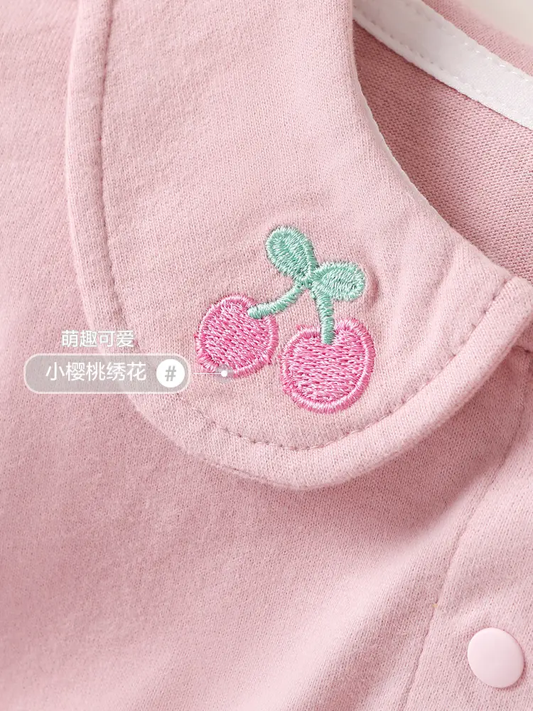 Pink Cherry Embroidered Baby T-Shirt for Boys Spring - Image 4
