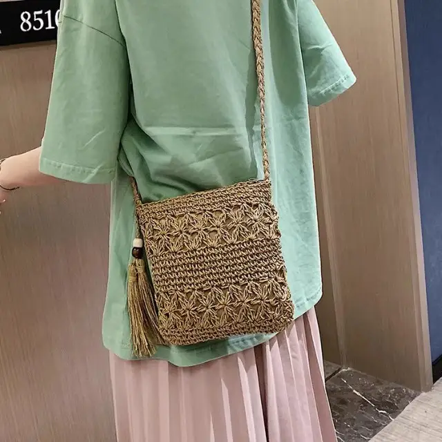 Hand-Woven Straw Crossbody Bag for Women — feature 3