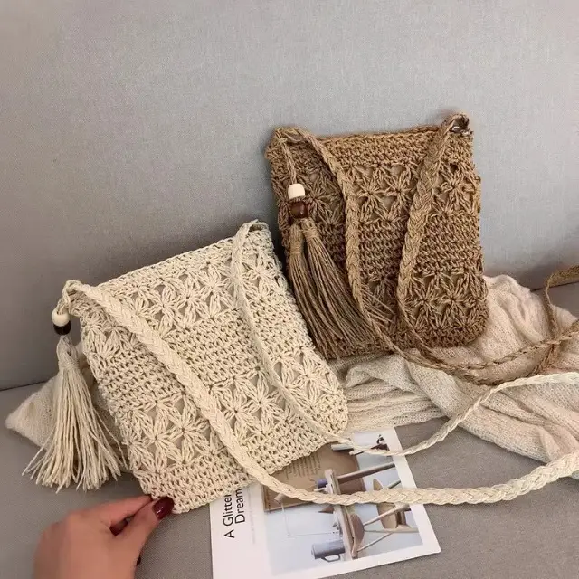 Hand-Woven Straw Crossbody Bag for Women — feature 4