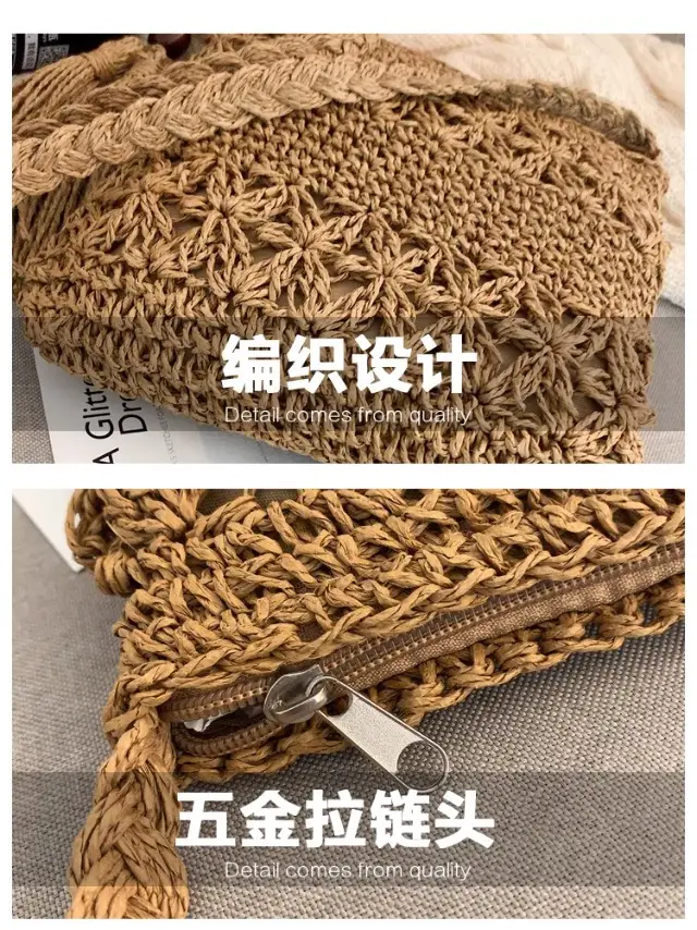 Hand-Woven Straw Crossbody Bag for Women — feature 5