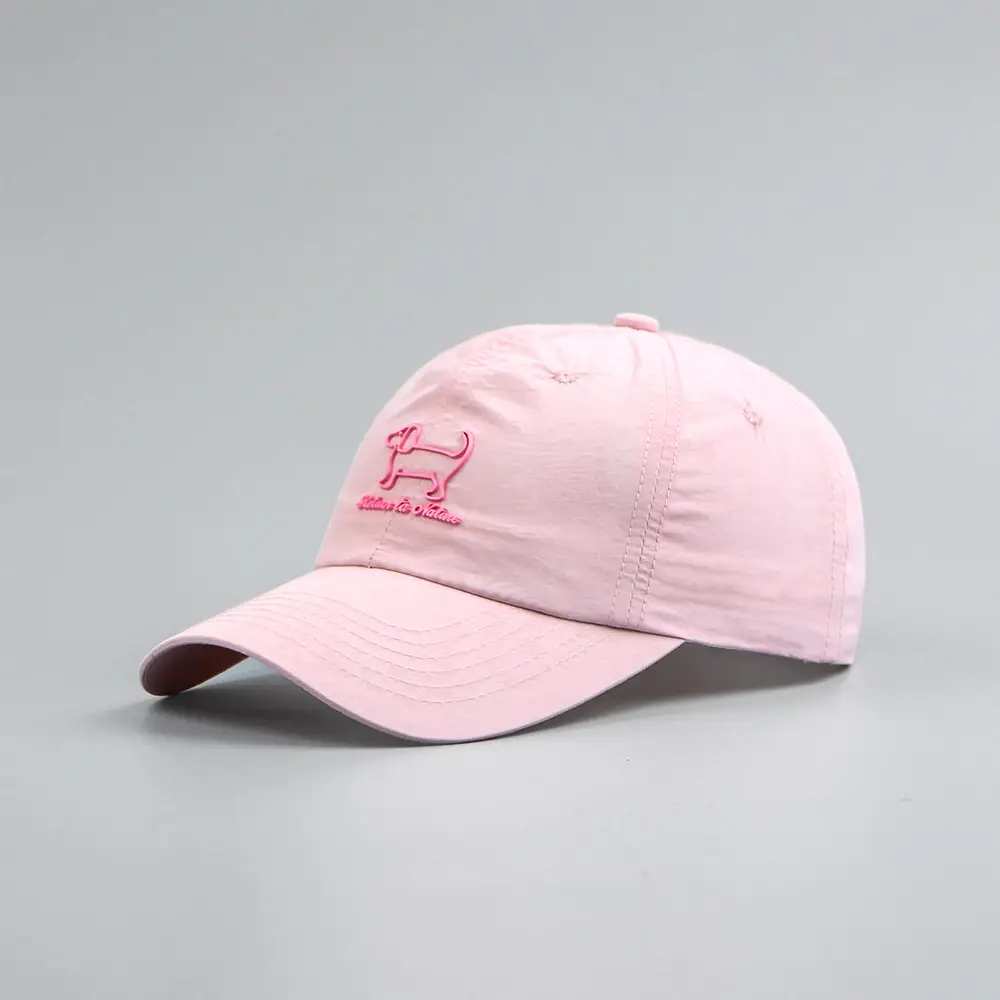 Pink Embroidered Women's Baseball Cap — feature 13