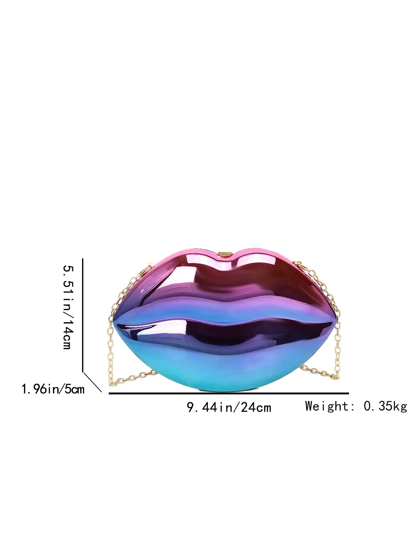 Lip-Shaped Gold Crossbody Bag for Women — feature 1