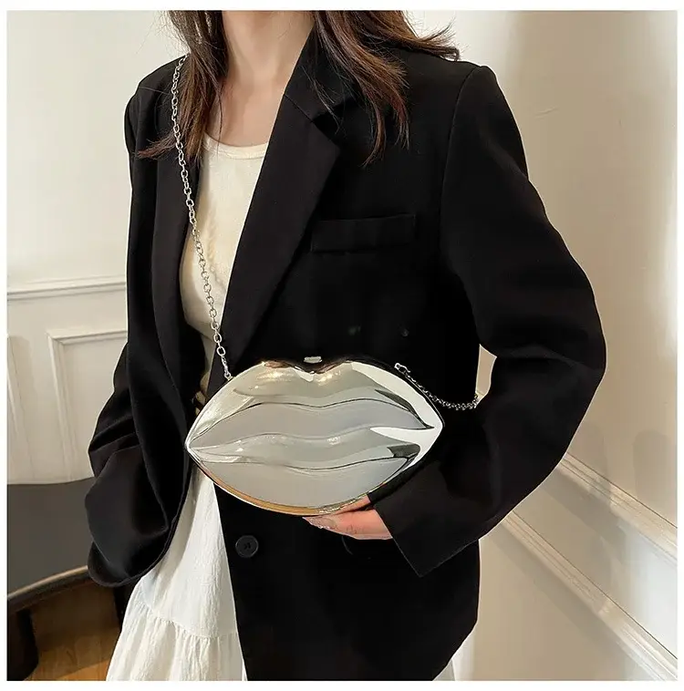 Lip-Shaped Gold Crossbody Bag for Women — feature 10
