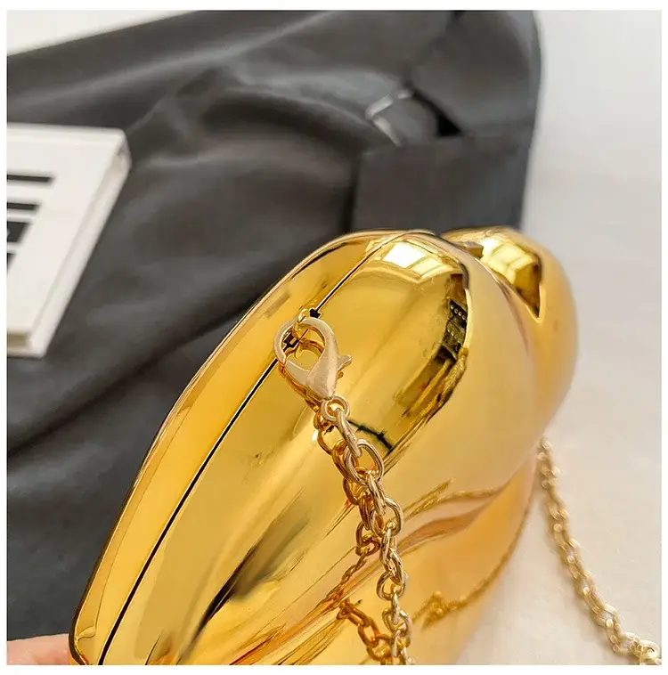 Lip-Shaped Gold Crossbody Bag for Women — feature 5