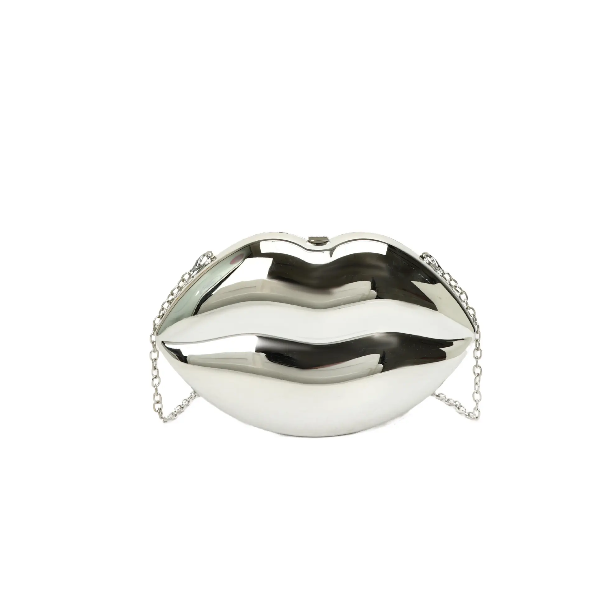 Lip-Shaped Gold Crossbody Bag for Women