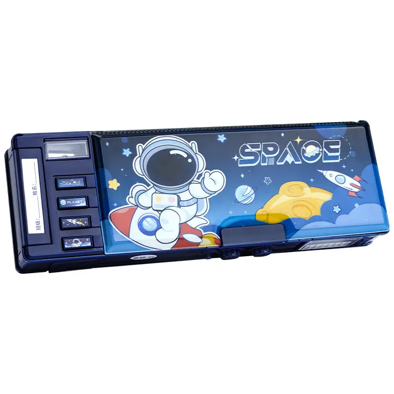 Kaba Bear Code Stationery Box Children's Multifunctional Double-Layer Pen Box Boy Cartoon Pencil Box Large Capacity Storage Box