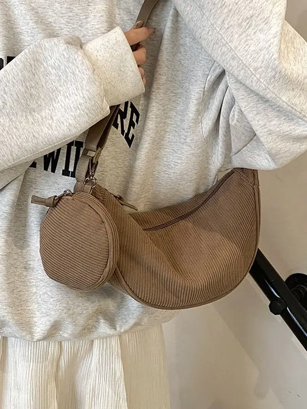 Crossbody Bag for Women Brown Mesh Shoulder Messenger - Image 5