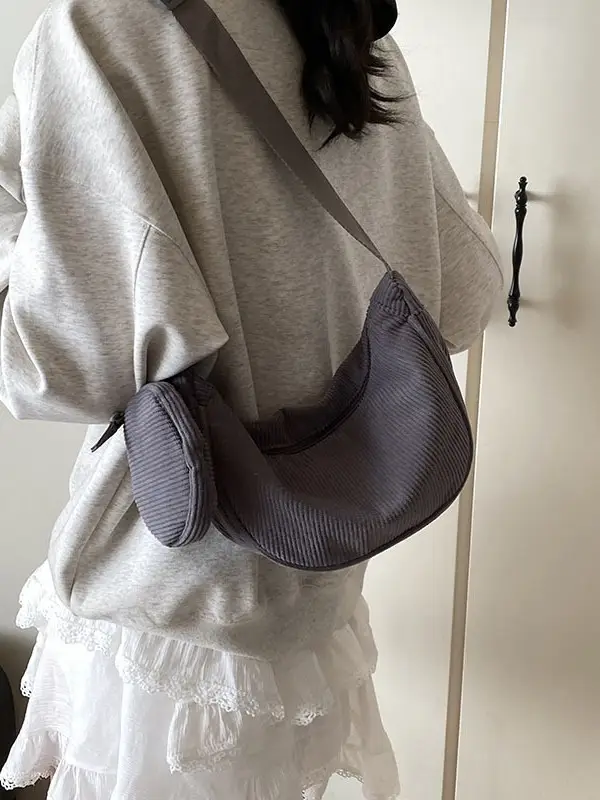 Crossbody Bag for Women Brown Mesh Shoulder Messenger - Image 6