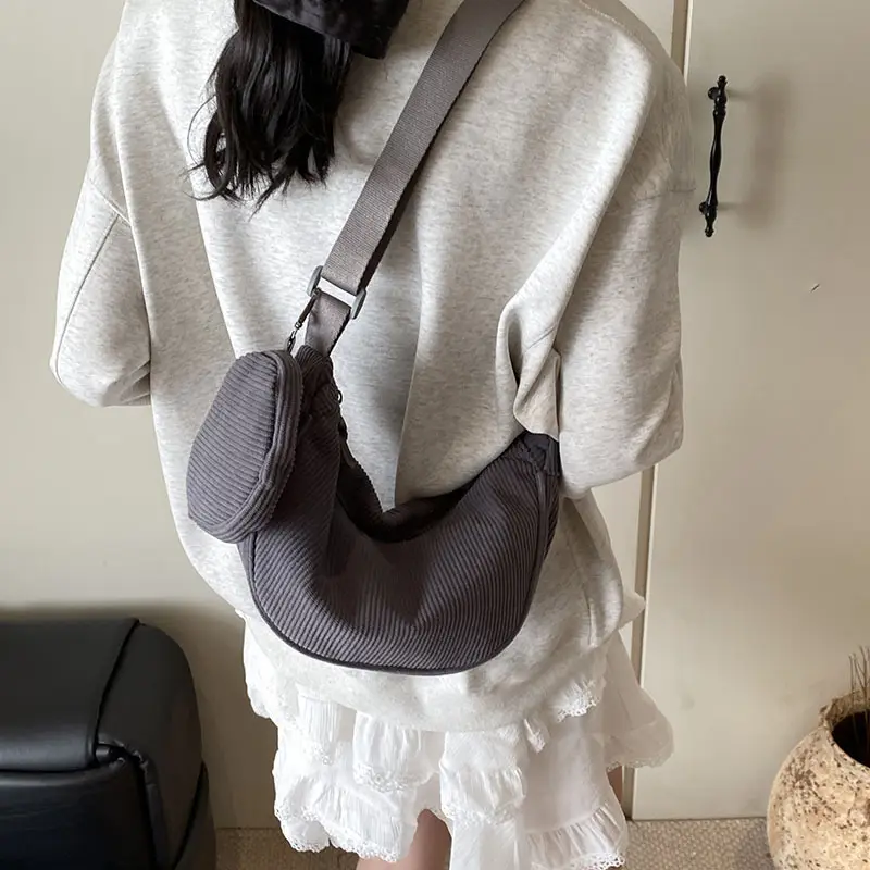 Crossbody Bag for Women Brown Mesh Shoulder Messenger - Image 2
