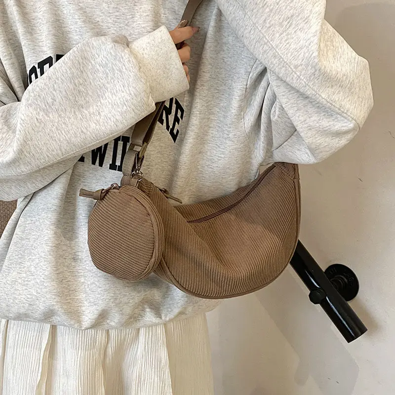Crossbody Bag for Women Brown Mesh Shoulder Messenger - Image 3