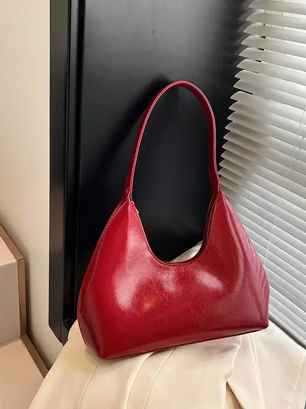 Red Women's Shoulder Bag 2025 Casual Elegant Design - Image 10