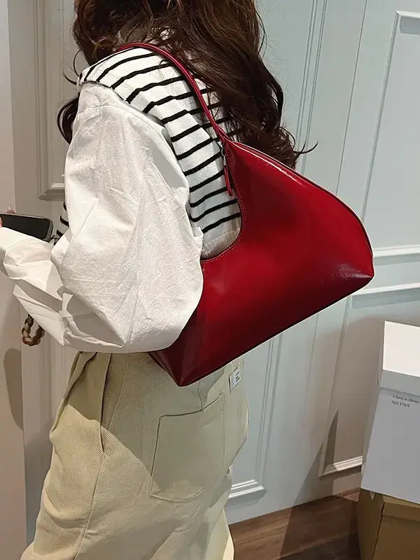 Red Women's Shoulder Bag 2025 Casual Elegant Design - Image 11