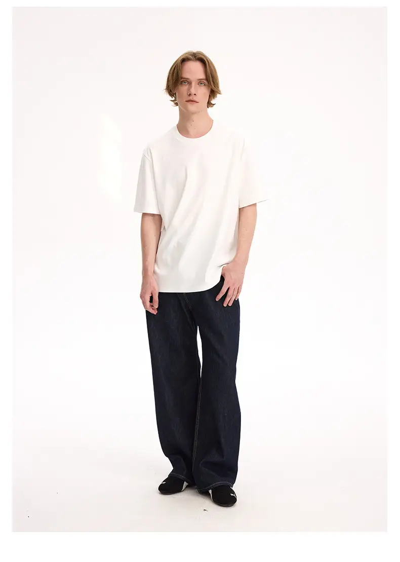 2021M Unf Cow Leather Jeans Dark Blue Loose Straight — feature 23