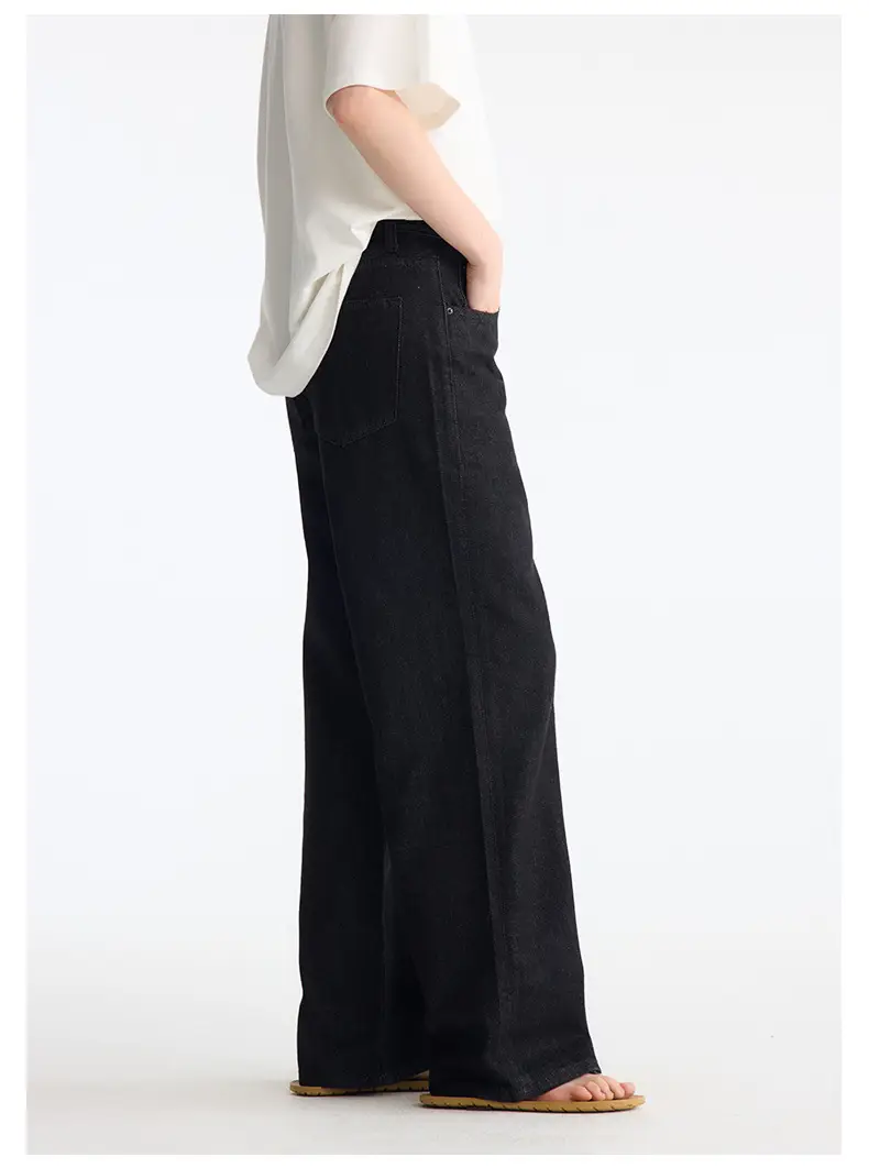 2021M Unf Cow Leather Jeans Dark Blue Loose Straight — feature 31