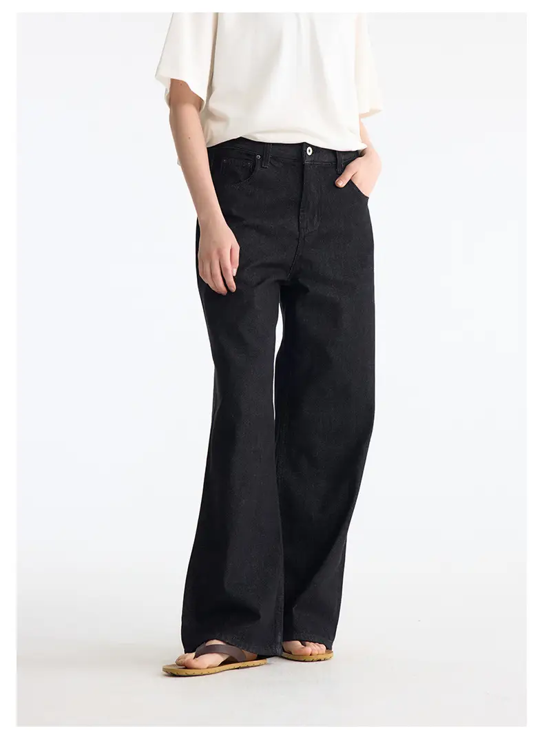 2021M Unf Cow Leather Jeans Dark Blue Loose Straight — feature 32
