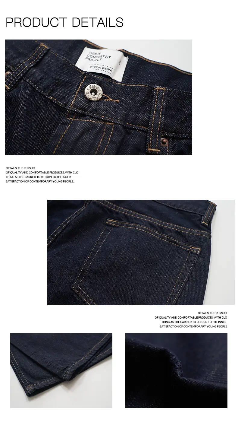 2021M Unf Cow Leather Jeans Dark Blue Loose Straight — feature 5