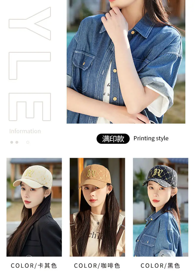 Women Men Embroidered Letter R Cap Sunshade Black Gold — feature 3
