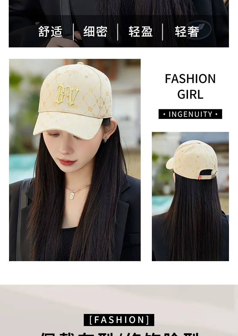 Women Men Embroidered Letter R Cap Sunshade Black Gold — feature 5