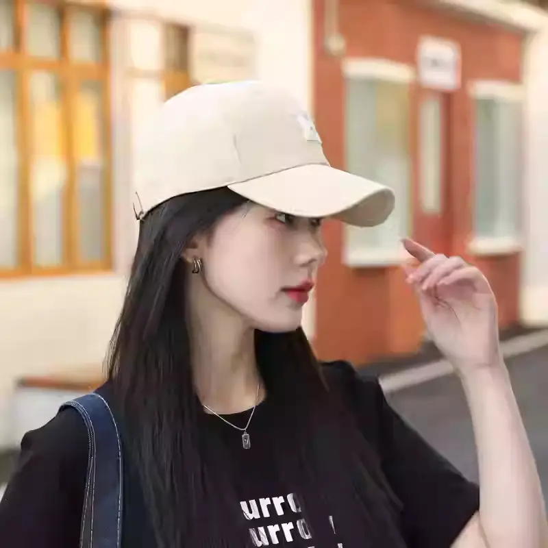 Women Men Embroidered Letter R Cap Sunshade Black Gold - Image 6