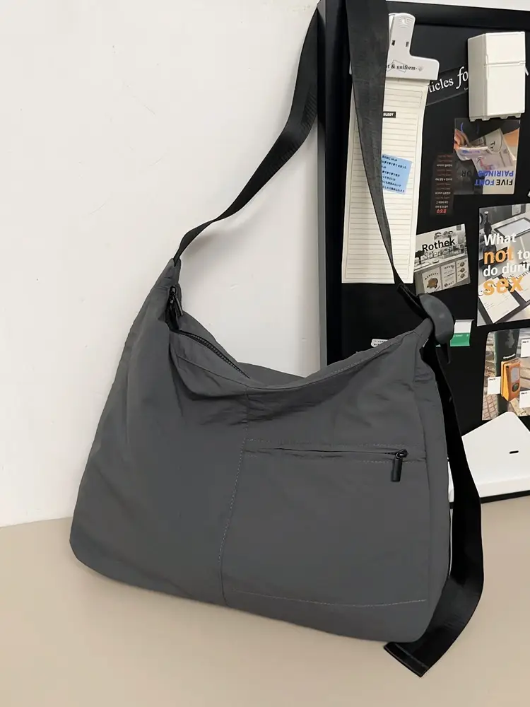Women's Large Capacity Japanese Luggage Shoulder Bag Black - Image 5