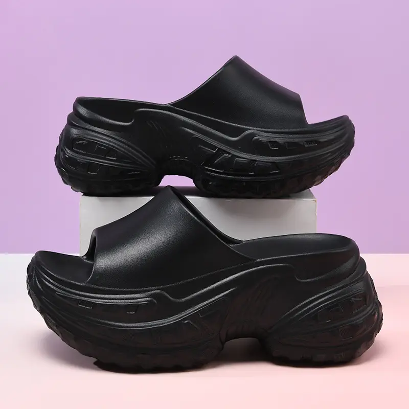 Thick-soled slippers women's outer wear non-slip height-up summer sandals EVA wear-resistant non-smelly feet fish mouth high-grade sandals - Image 7