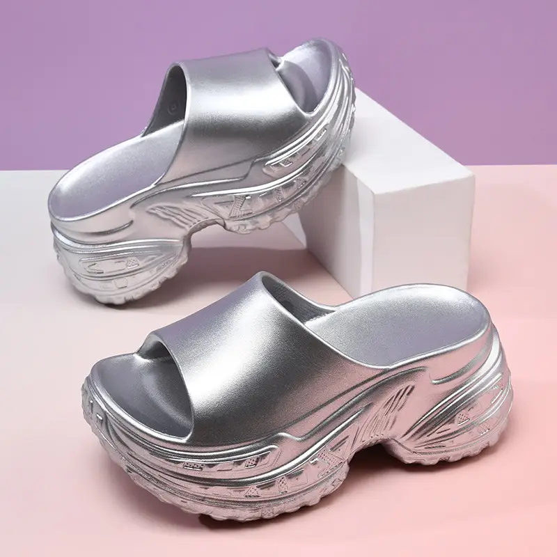 Thick-soled slippers women's outer wear non-slip height-up summer sandals EVA wear-resistant non-smelly feet fish mouth high-grade sandals - Image 8
