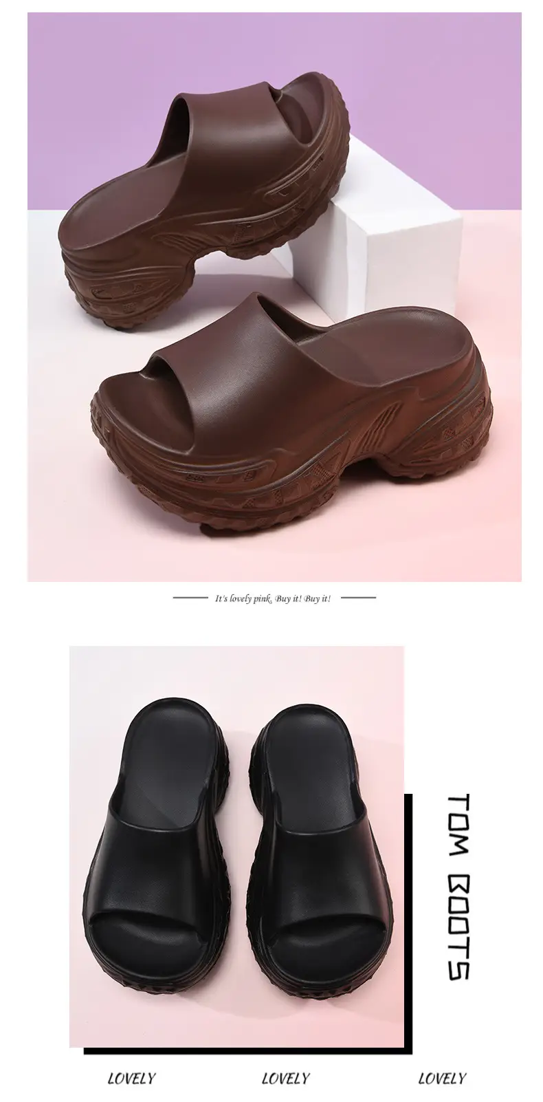 Thick-soled slippers women's outer wear non-slip height-up summer sandals EVA wear-resistant non-smelly feet fish mouth high-grade sandals — feature 12