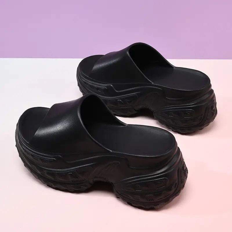 Thick-soled slippers women's outer wear non-slip height-up summer sandals EVA wear-resistant non-smelly feet fish mouth high-grade sandals - Image 2
