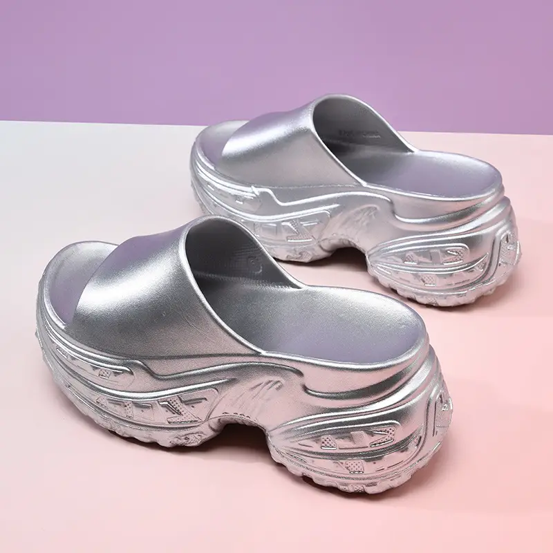 Thick-soled slippers women's outer wear non-slip height-up summer sandals EVA wear-resistant non-smelly feet fish mouth high-grade sandals - Image 4