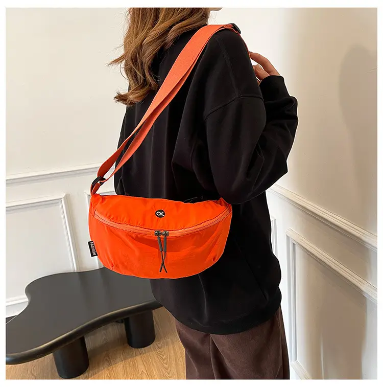 Orange Faux Leather Shoulder Crossbody Bag for Women — feature 17