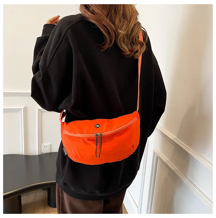 Orange Faux Leather Shoulder Crossbody Bag for Women — feature 21