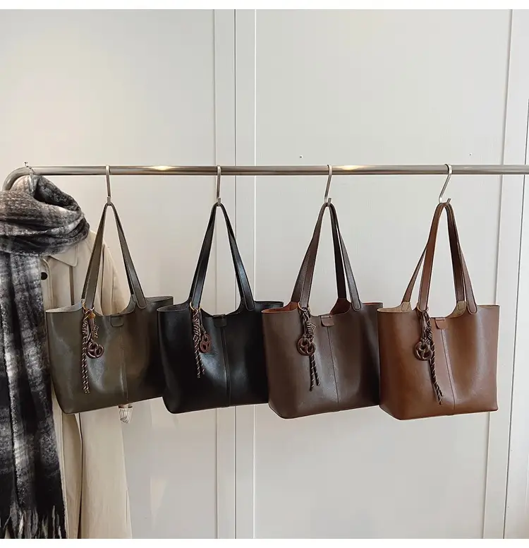 Brown Leather Cross-Border Tote Bag for Women 2026 — feature 1