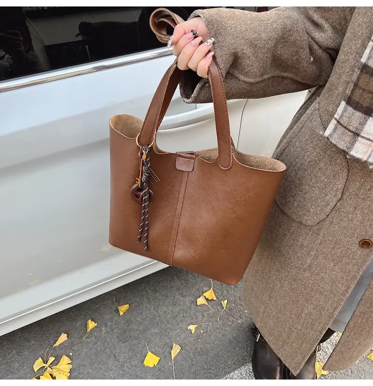 Brown Leather Cross-Border Tote Bag for Women 2026 — feature 12