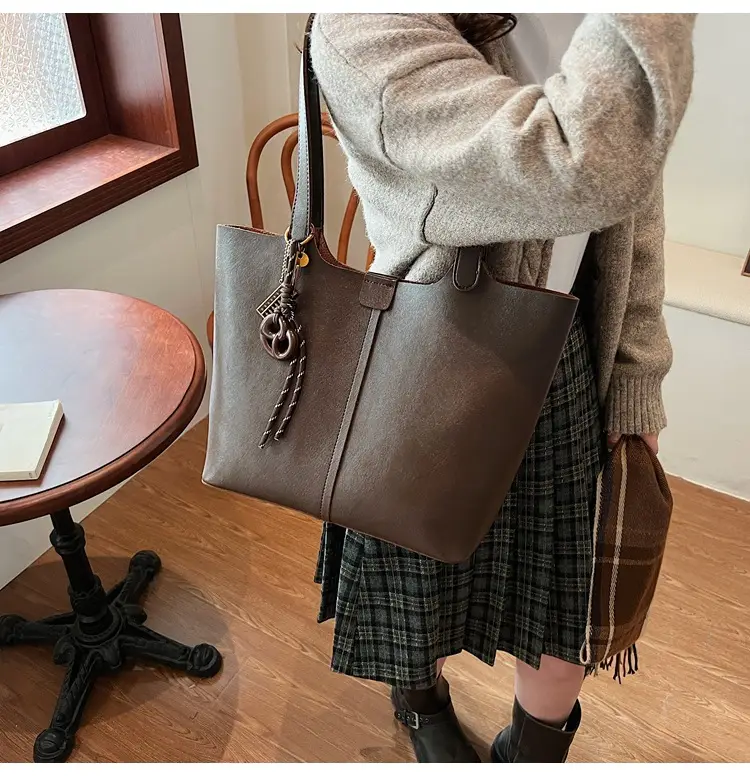Brown Leather Cross-Border Tote Bag for Women 2026 — feature 16
