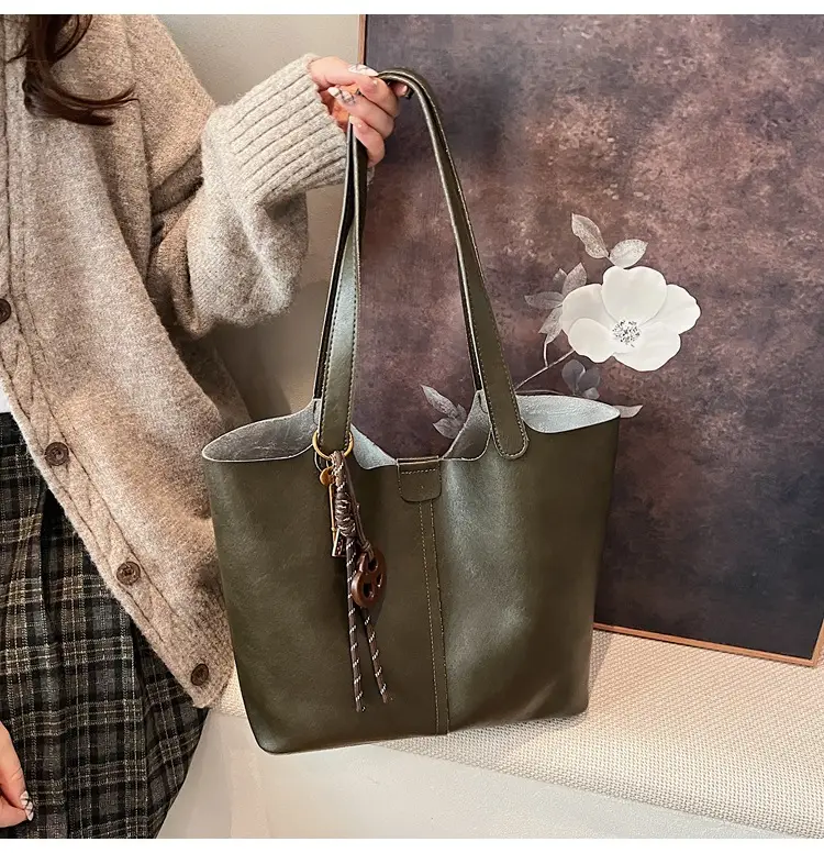 Brown Leather Cross-Border Tote Bag for Women 2026 — feature 18