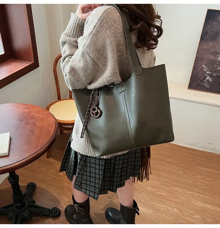 Brown Leather Cross-Border Tote Bag for Women 2026 — feature 19